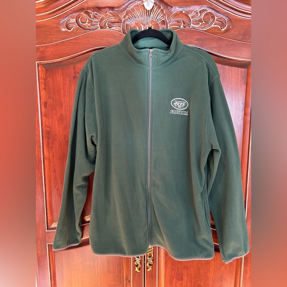 NY Jets Zippered Green Fleece Jacket